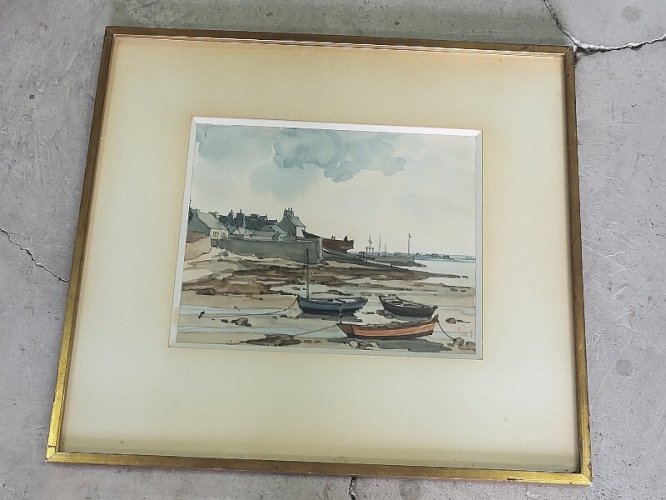 CADRE TABLEAU PEINTURE AQUARELLE YAN ROBERT 1901-1994