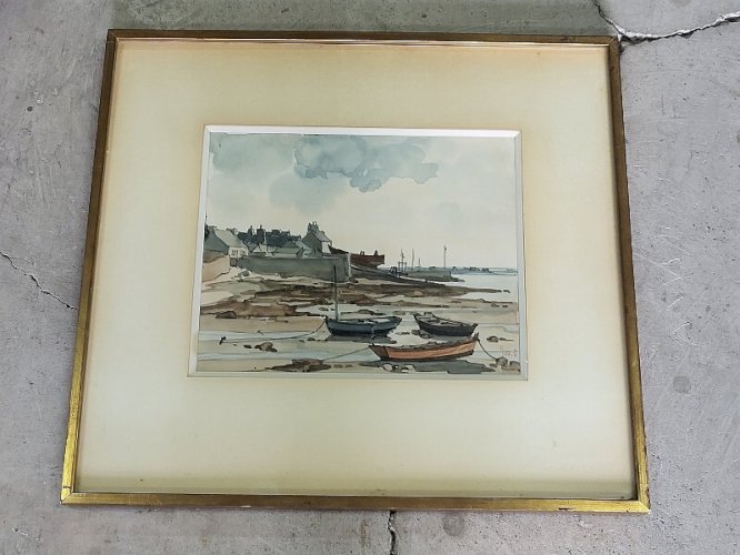CADRE TABLEAU PEINTURE AQUARELLE YAN ROBERT 1901-1994