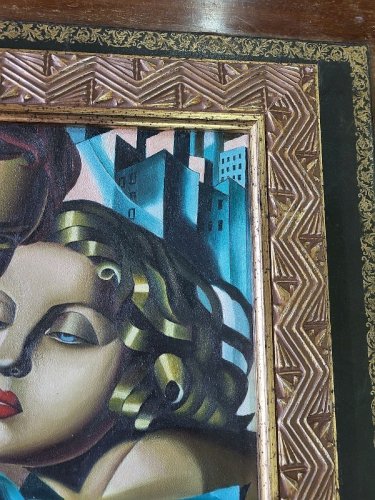 CADRE TABLEAU PEINTURE TAMARA DE LEMPICKA TWO GIRLS