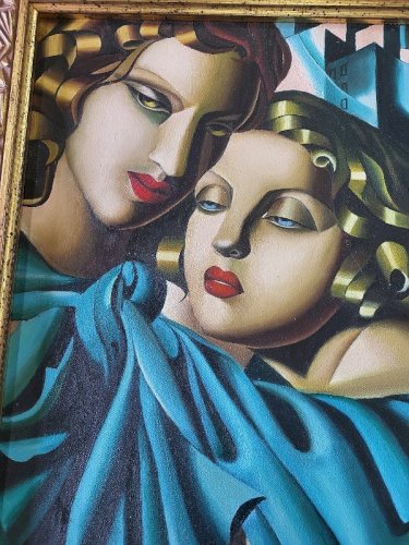 CADRE TABLEAU PEINTURE TAMARA DE LEMPICKA TWO GIRLS