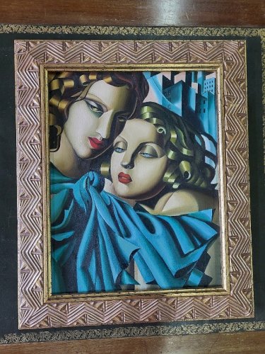 CADRE TABLEAU PEINTURE TAMARA DE LEMPICKA TWO GIRLS
