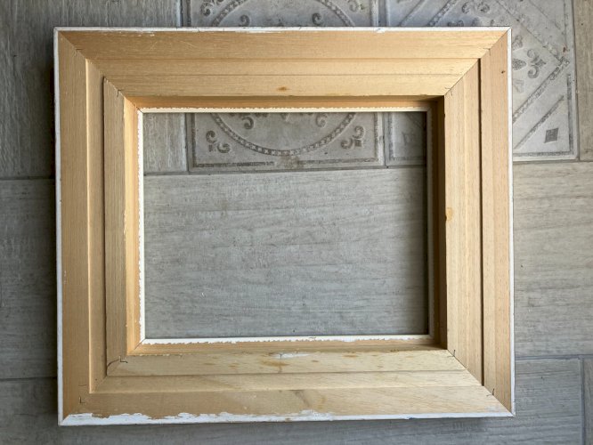 cadre tableau vert et or feuillure 30x24 cm