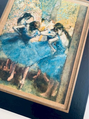Cadre Vintage « Danseuses en bleu » d’après Edgar Degas – Édition S.P.A.D.E.M.