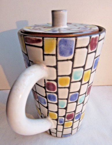 Cafetière en céramique Art Déco style Jouve, Capron, design des années 50