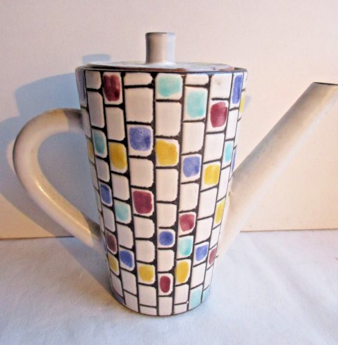 Cafetière en céramique Art Déco style Jouve, Capron, design des années 50