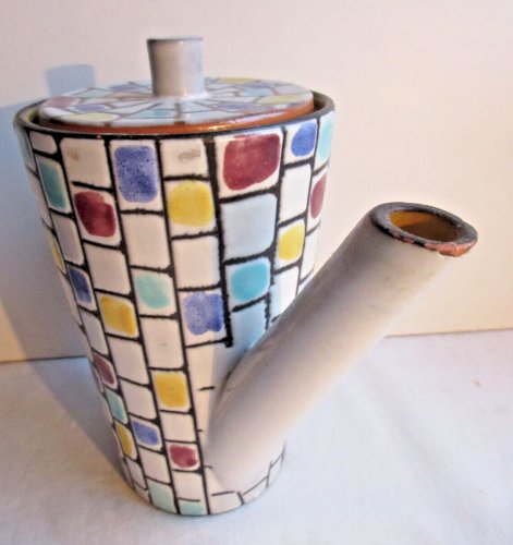 Cafetière en céramique Art Déco style Jouve, Capron, design des années 50