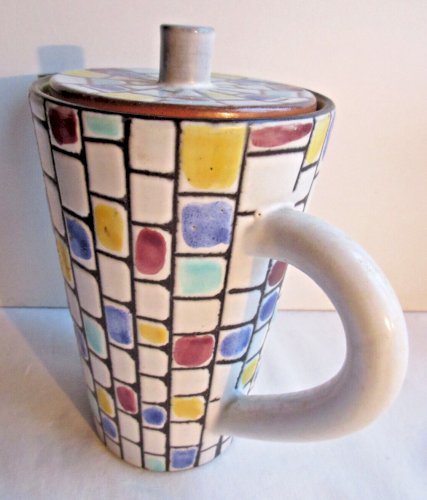 Cafetière en céramique Art Déco style Jouve, Capron, design des années 50