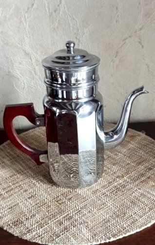 CAFETIÈRE VINTAGE ADB – CUIVRE CHROMÉ & BAKÉLITE – ANNÉES 50/60 – 2L 