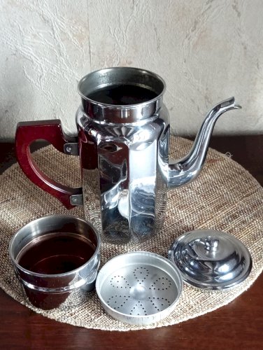 CAFETIÈRE VINTAGE ADB – CUIVRE CHROMÉ & BAKÉLITE – ANNÉES 50/60 – 2L 