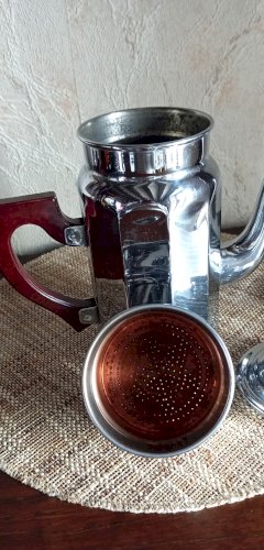 CAFETIÈRE VINTAGE ADB – CUIVRE CHROMÉ & BAKÉLITE – ANNÉES 50/60 – 2L 