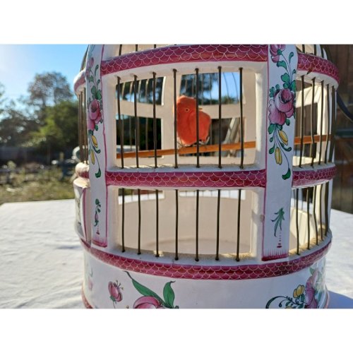 Cage à Oiseaux 19 éme en Faience de Lunéville