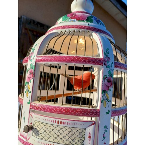 Cage à Oiseaux 19 éme en Faience de Lunéville