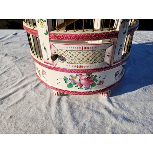 Cage à Oiseaux 19 éme en Faience de Lunéville