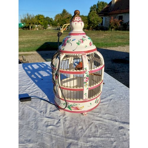 Cage à Oiseaux 19 éme en Faience de Lunéville