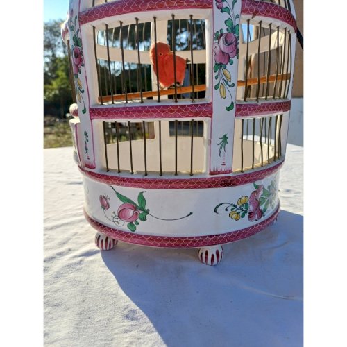 Cage à Oiseaux 19 éme en Faience de Lunéville