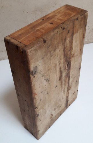 caisse à outils ancienne 39,3x24,5cm bois poignée intégrée ref616