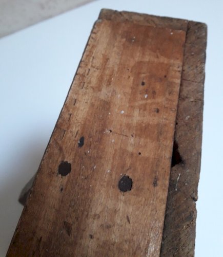 caisse à outils ancienne 39,3x24,5cm bois poignée intégrée ref616