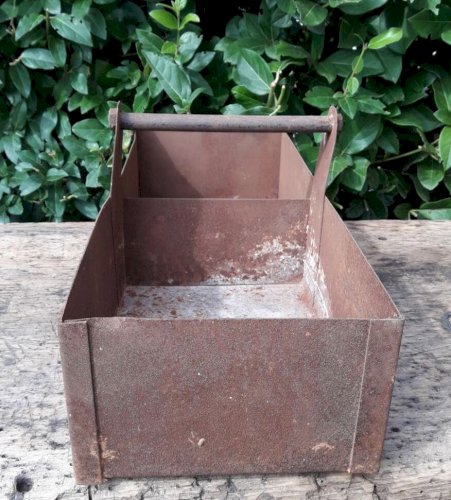 Caisse métal 2 compartiments outils ancienne