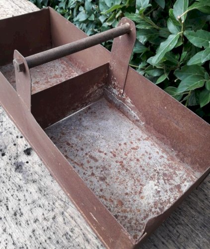 Caisse métal 2 compartiments outils ancienne