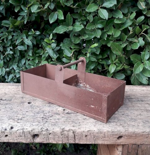 Caisse métal 2 compartiments outils ancienne