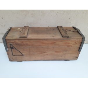 Caisse militaire L64,3xH27xP23,2 de munitions en bois