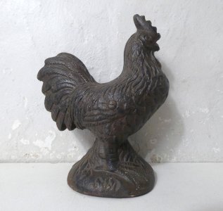 vintage cast iron rooster doorstop