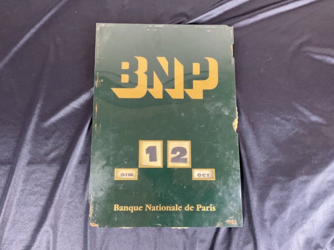 CALENDRIER PERPETUEL PUBLICITAIRE banque BNP  VINTAGE