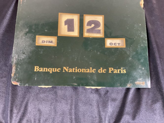 CALENDRIER PERPETUEL PUBLICITAIRE banque BNP  VINTAGE