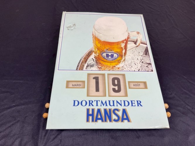 Calendrier perpétuel publicitaire dortmunder hansa bier