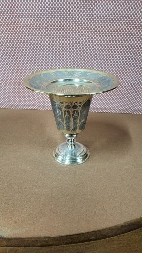 CALICE OU CIBOIRE EN ARGENT MASSIF VERMEIL POINCON MINERVE DE 212,68 GRAMMES