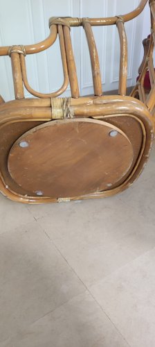 canapé lit et son fauteuil structure en bambou Roche Bobois