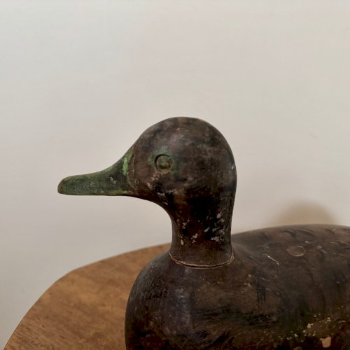 Canard appelant en bois polychrome XXe art populaire M3537