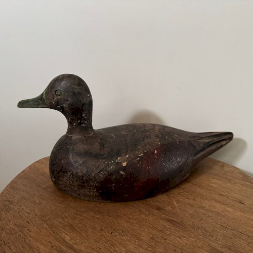 Canard appelant en bois polychrome XXe art populaire M3537