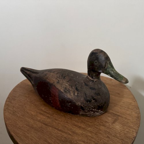 Canard appelant en bois polychrome XXe art populaire M3537