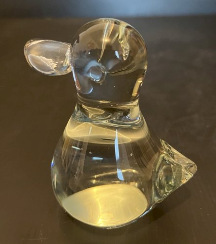 canard en pate de verre presse papier décoration vintage verrerie