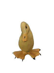 Canard jaune  en faïence de Malicorne Sarthe poterie artisanat