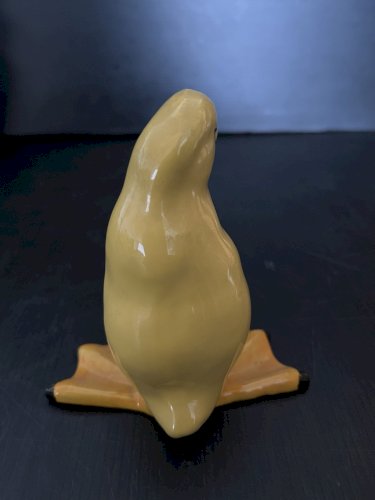 Canard jaune  en faïence de Malicorne Sarthe poterie artisanat