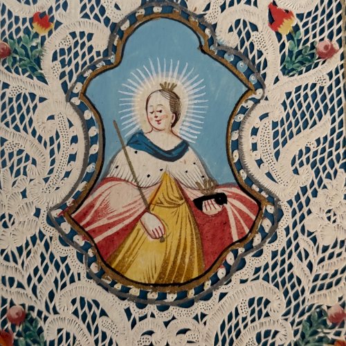 Canivet conventuel début XVIIIe représentant sainte Elisabetha M3603