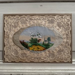 Mechanical canivet from the 19th century enhanced with a painting M3602