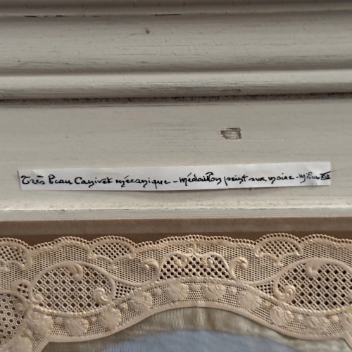 Canivet mécanique XIXe rehaussé d'une peinture M3602