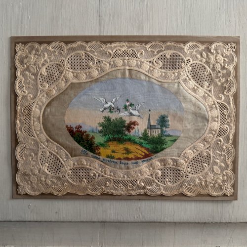 Canivet mécanique XIXe rehaussé d'une peinture M3602