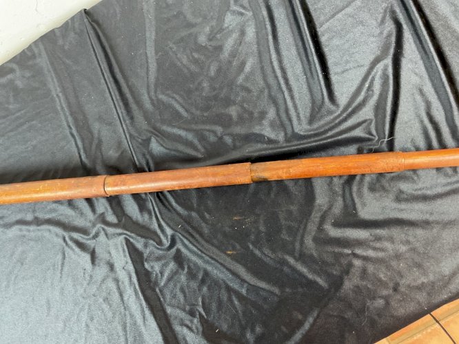 Canne à système parapluie bois pommeau antique cane XIXème