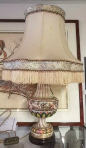 CAPODIMONTE LAMP Lighting Fixture Lampshade Porcelain Vintage 15VE1 19/12