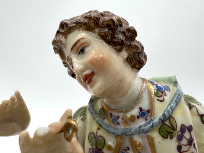 Capodimonte Naples XIXe Groupe Porcelaine Scène Galante Engagement 1830