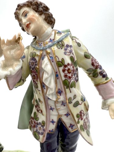 Capodimonte Naples XIXe Groupe Porcelaine Scène Galante Engagement 1830