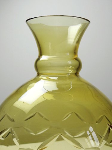 Carafe à décanter verre soufflé ciselé ambré Tchèque vintage/ancienne