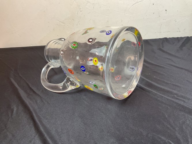 CARAFE A ORANGEADE EN VERRE DE MURANO millefiori /PICHET A EAU