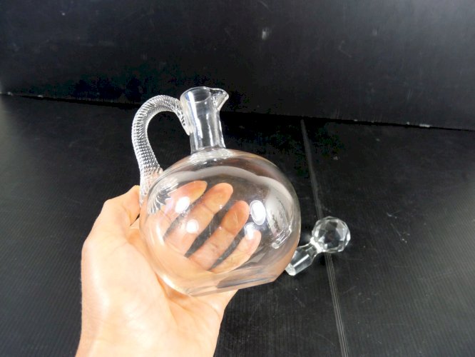 Carafe à porto cristal Baccarat anse torsadée H - 18 cm