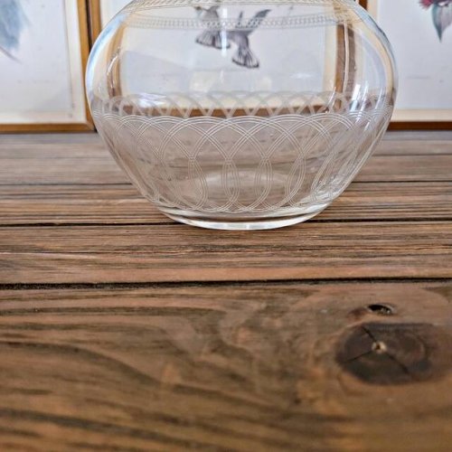 Carafe à vin en cristal guilloché (gravé) - début 1900