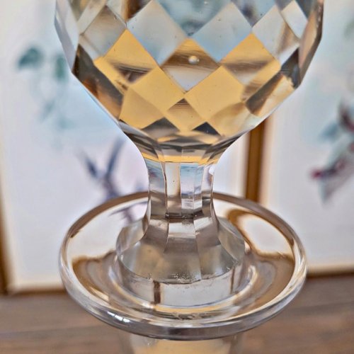 Carafe à vin en cristal guilloché (gravé) - début 1900